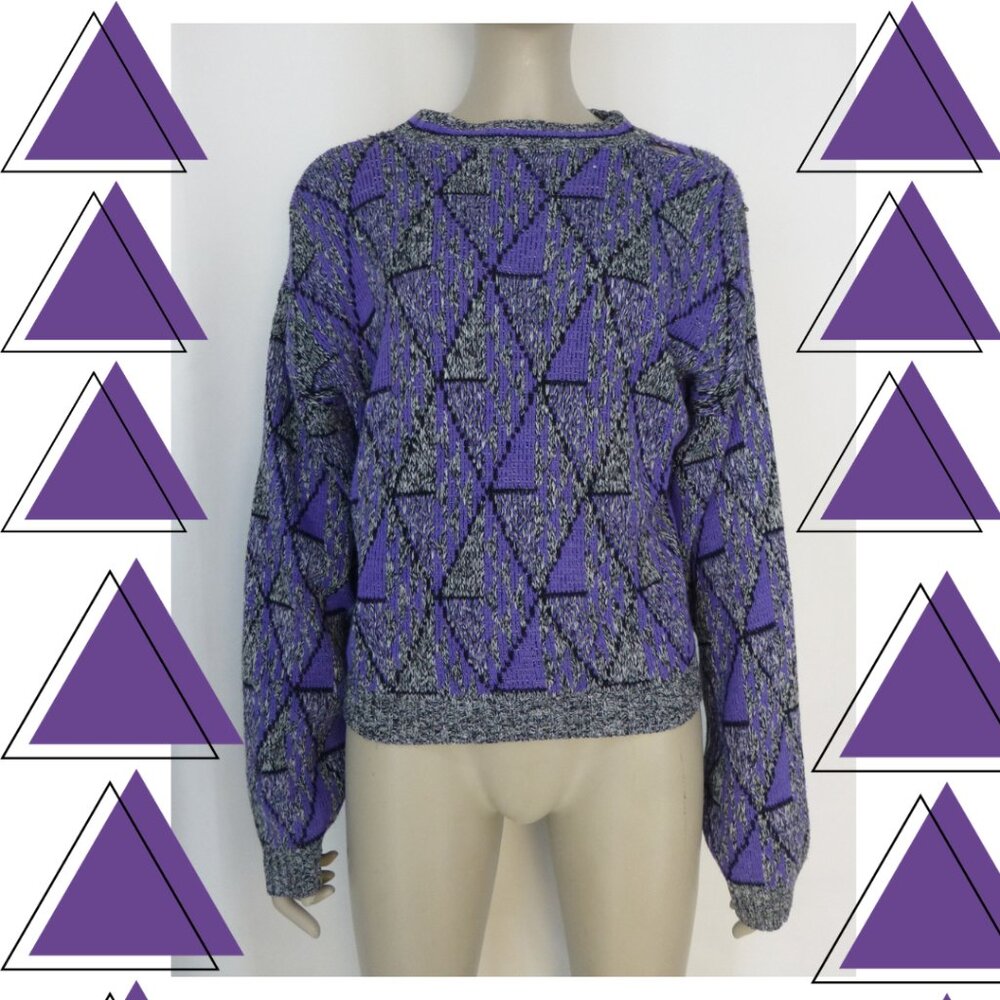 For Fabric Only! Geometric Vintage Inspired Sweater. Holes at shoulder and armp